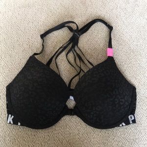 Pink push up bra